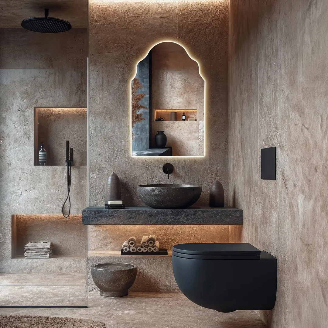 Kemer Formlu LED Aydınlatmalı Banyo Aynası