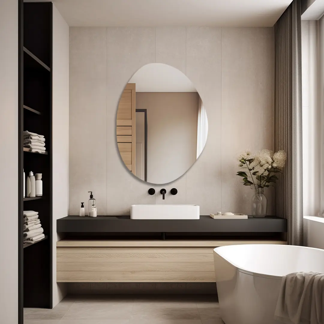 Oval LED Işıklı Modern Banyo Aynası