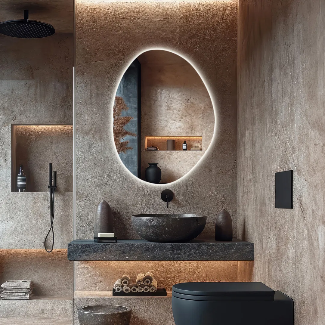 Oval LED Işıklı Modern Banyo Aynası