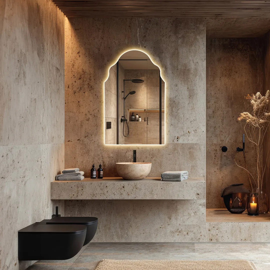 Kemer Formlu LED Aydınlatmalı Banyo Aynası